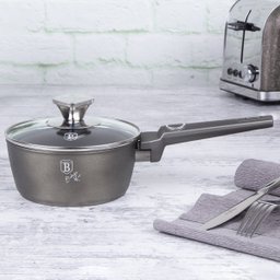 Panela Antiaderente Tripla Camada de Mármore Tampa Vidro 16cm 1,2l Berlinger Haus Fogão Indução Cook - 3