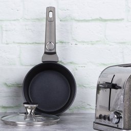 Panela Antiaderente Tripla Camada de Mármore Tampa Vidro 16cm 1,2l Berlinger Haus Fogão Indução Cook - 5