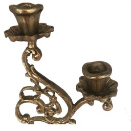 Castiçal Duas Velas Bronze Floral Jantar Decoração Casa - 3