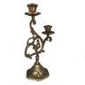 Castiçal Duas Velas Bronze Floral Jantar Decoração Casa - 2