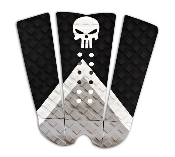 Deck Pranchinha Surf Red Skull Triagle Preto Branco Cinza - 1