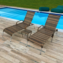 Ver imagem 2 de Kit 2 Espreguiçadeiras em Alumínio Madrid com Mesa de Centro Reforçada