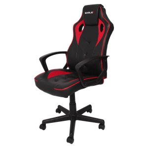 Cadeira Gamer Barata Vermelha Eaglex S1 120Kg com Ajuste de Altura e Modo Balanço