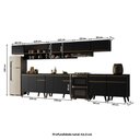 Ver imagem 5 de Armário de Cozinha Completa Atlanta Loop com Vidro Carraro Preto Touch