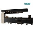 Ver imagem 3 de Armário de Cozinha Completa Atlanta Loop com Vidro Carraro Preto Touch