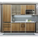 Ver imagem 1 de Cozinha Modulada Completa 5 Peças 270cm com Vidro Reflecta e Pátina Ff-avelã Ff