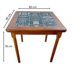 Conjunto de Mesa Jantar Madeira 80x80 Fast Food Preto com 2 Cadeiras Marrom - 8