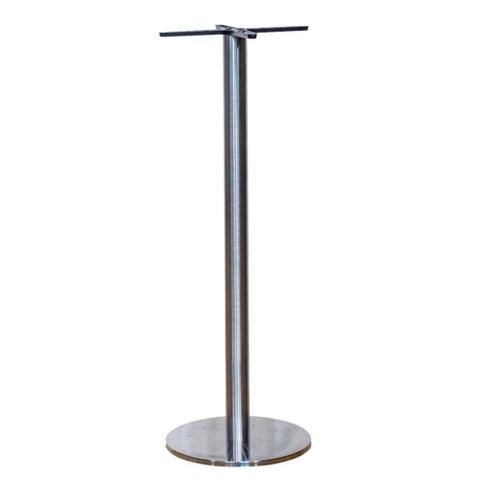 Base de Mesa de Jantar Redonda Pisa Beta Bistrô Fratini 105 Cm (altura) Aço Inox Disco Redondo