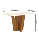 Ver imagem 3 de Mesa de Jantar 4 Lugares Alicia com Vidro Nature/off White/bege - Panorama Móveis