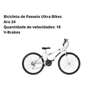 Ver imagem 2 de Bicicleta de Passeio Ultra Bikes -18 Marchas Freios V-brakes Cor:branco