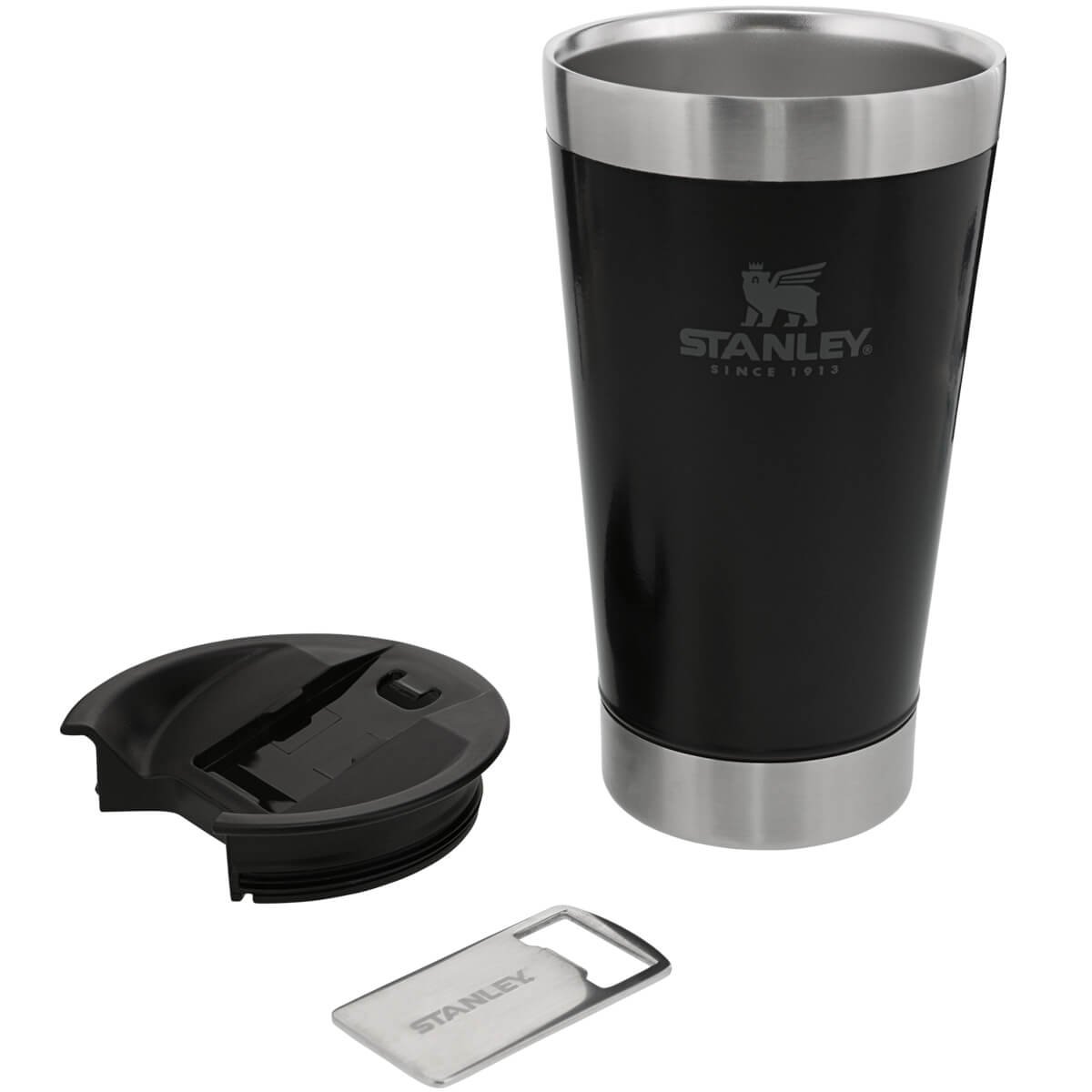 Copo Térmico Stanley para Cerveja ou Café com Tampa e Abridor Aço Inox Preto - 7
