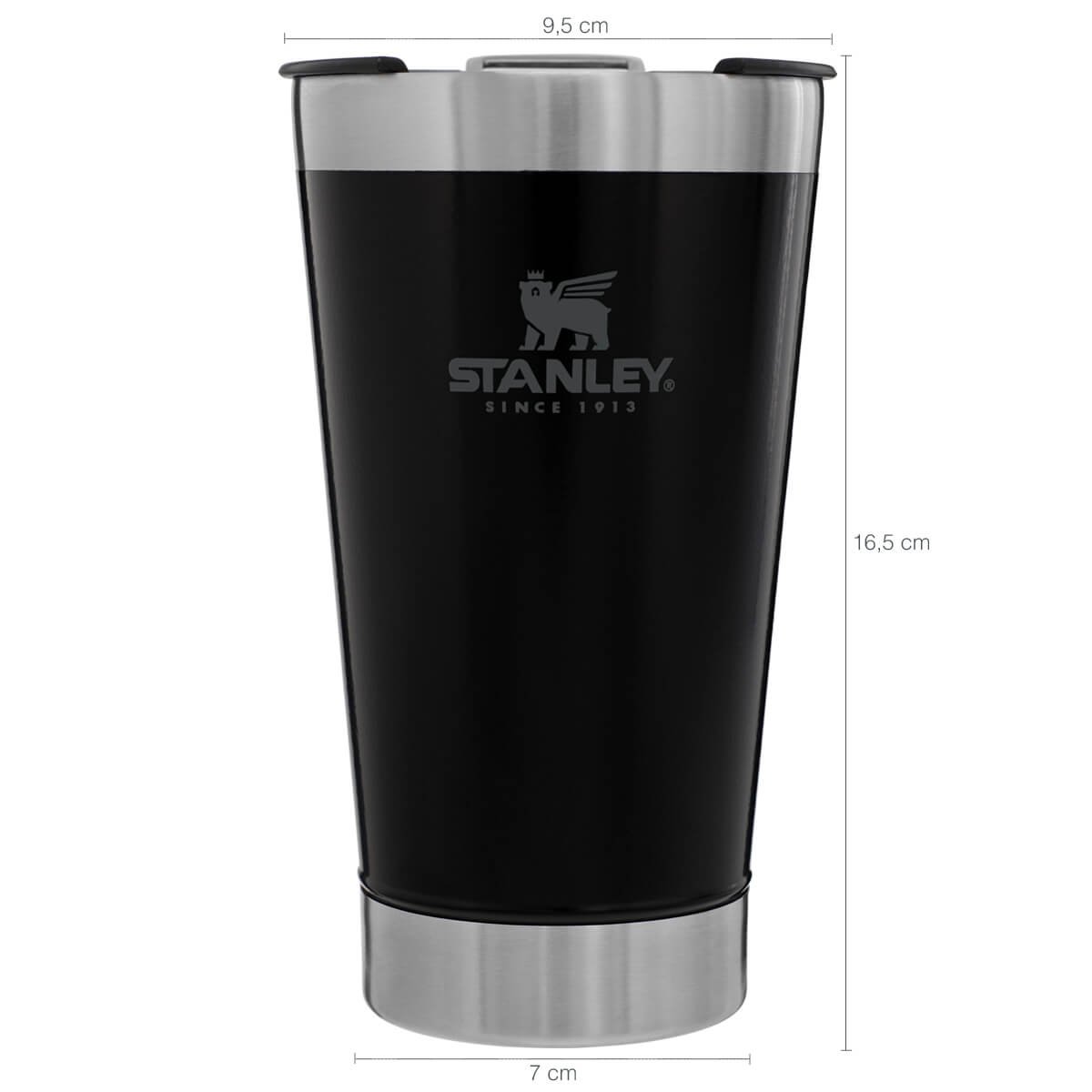 Copo Térmico Stanley para Cerveja ou Café com Tampa e Abridor Aço Inox Preto - 3