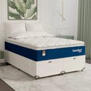 Ver imagem 7 de Cama Box Baú Casal Bipartido Colchão Comfort Class Pillowtop Azul/suede Branco