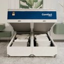 Ver imagem 6 de Cama Box Baú Casal Bipartido Colchão Comfort Class Pillowtop Azul/suede Branco