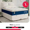 Ver imagem 5 de Cama Box Baú Casal Bipartido Colchão Comfort Class Pillowtop Azul/suede Branco