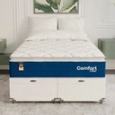 Ver mais imagens de Cama Box Baú Casal Bipartido Colchão Comfort Class Pillowtop Azul/suede Branco