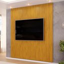 Ver imagem 6 de Painel Ripado para TV 75 pol Sala Quarto 223x240cm Lexa D05 Cedro - Lyam Decor