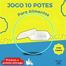 Conjunto 10 Potes Recipientes Plástico 4 Tamanhos Diferentes Resistente Tampa Livre Bpa Transparente - 8