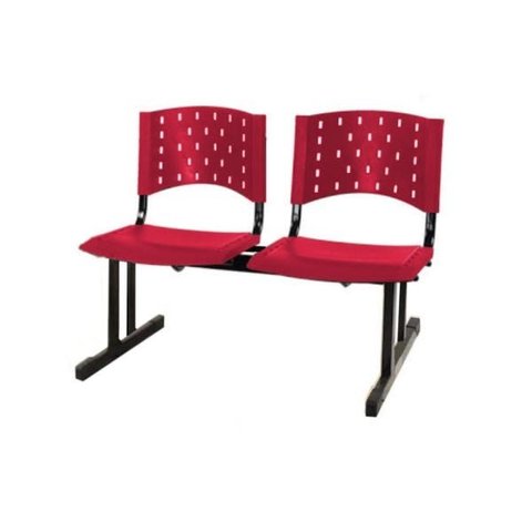 Longarina Plástica 2 Lugares - Cor Vermelho - Realplast