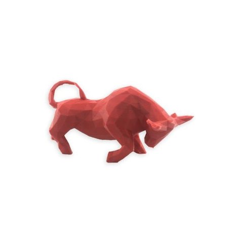 Touro Bull Wall Street Geométrico Decoração 3d Low Poly:vermelho