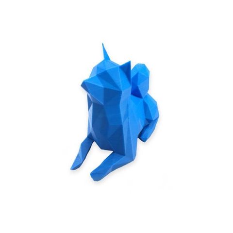 Shiba Sentado Pet Geométrico Decoração 3d Low Poly:azul