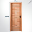 Ver imagem 2 de Kit Porta Pronta Maciça de Eucalipto 214x87x14cm PM97 Abertura Esquerda Cruzeiro Portas Natural