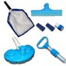Kit Limpeza Piscina Peneira Aspirador Escova Cabo 140cm - 1