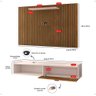 Kit Sala Completa Rack Suspenso Home Classic Painel Star Tv 32 Polegadas Off White/ripado - Rpm - 7