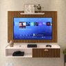 Kit Sala Completa Rack Suspenso Home Classic Painel Star Tv 32 Polegadas Off White/ripado - Rpm - 2