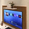 Kit Sala Completa Rack Suspenso Home Classic Painel Star Tv 32 Polegadas Off White/ripado - Rpm - 6