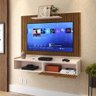 Kit Sala Completa Rack Suspenso Home Classic Painel Star Tv 32 Polegadas Off White/ripado - Rpm - 3