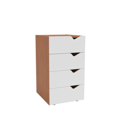 Gaveteiro Porto 4 Gavetas 40250684 Branco/freijó - Politorno