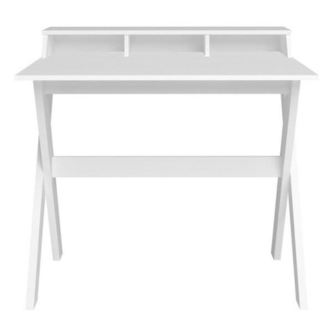 Mesa Escrivaninha Retrô 3 Nichos Italia Branco Artany