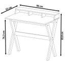 Ver imagem 3 de Mesa Escrivaninha Retrô 3 Nichos Italia Branco Artany