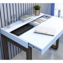 Ver imagem 2 de Mesa Escrivaninha 1 Gaveta Squadra II Branco Nogal Artany