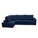 Ver imagem 3 de Sofá de Canto Retrátil e Reclinável com Molas 3,00x2,00 Esq Berlim Suede Azul Mirra Decor