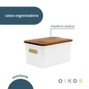 Ver imagem 3 de Caixa Organizadora 6l de Plástico com Tampa de Madeira- Oikos