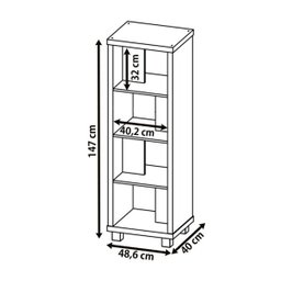 Estante Livreiro Multiuso Flex Olmo Branco Artany - 3