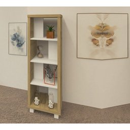 Estante Livreiro Multiuso Flex Olmo Branco Artany - 4