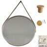 Espelho Redondo Alça de Couro Adnet Bronze 43cm - 3