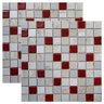 Pastilha Em Porcelanato Mosaico Bege/Vermelha 31,5x31,5cm - 3