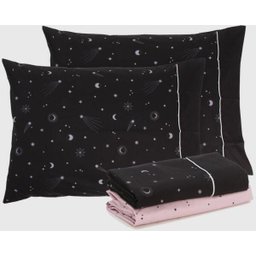 Jogo de Cama Artex Solteiro Total Mix Clean Tim 3 peças 180 Fios Preto - 6