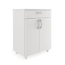 Armario Balcão Multiuso Cozinha Duna Moob 2 Portas 1 Gaveta 60 Cm Branco - 1