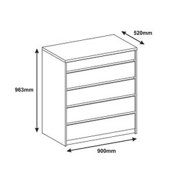 Cômoda Quarto Premium 5 Gavetas - 4