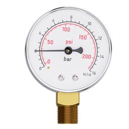 Manômetro Reto 80 Mca Blukit 1/4 Macho - 33031601 - 1