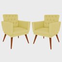 Ver imagem 1 de Kit 2 Poltronas Nina com Capitone - Amarelo