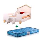 Ver imagem 2 de Cama Montessoriana Casinha Infantil Com Escadinha Branco Ayla Divaloto Com Colchão Gazin