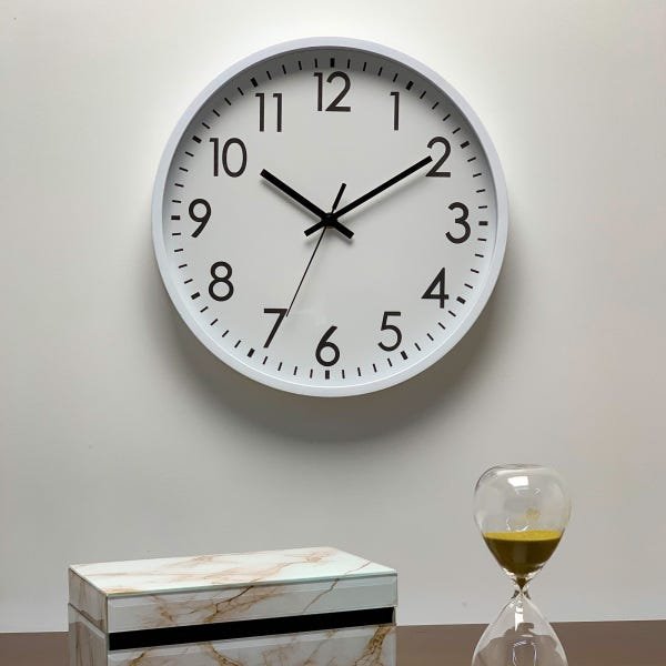 Relógio Parede Plastico Basic Branco 30,5x4cm - 4
