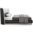 Ver mais imagens de Cabeceira Casal Nilo 195cm com Cama Pés Madeira Suném P05 Couríssimo Preto Bouclê Cru - Lyam