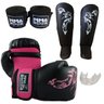 Kit Boxe Muay Thai Moster Figther Caneleira Ultra Pr/Rs 10oz - 1